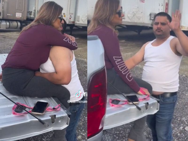 Encuentra esposo abrazando a ‘amante’ en camioneta; así reaccionó