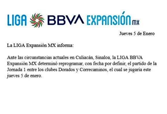 Reprograman el partido entre Dorados y Correcaminos tras violencia en Culiacán