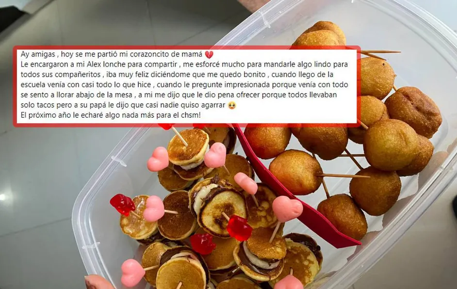 «Se me partió mi corazoncito», madre le envía lonche a su hijo para compartir y regresa completo