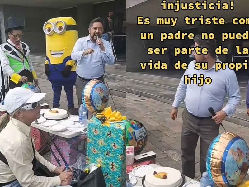 Papá celebra el cumpleaños de su hija en un juzgado porque su ex no deja verla