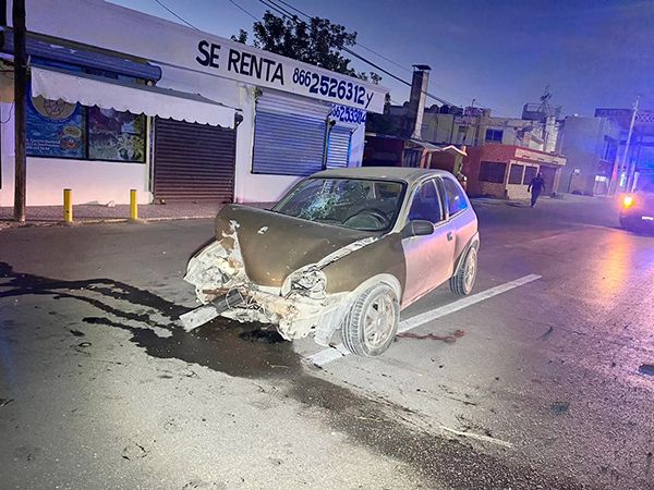 Se estampa mujer contra una palma