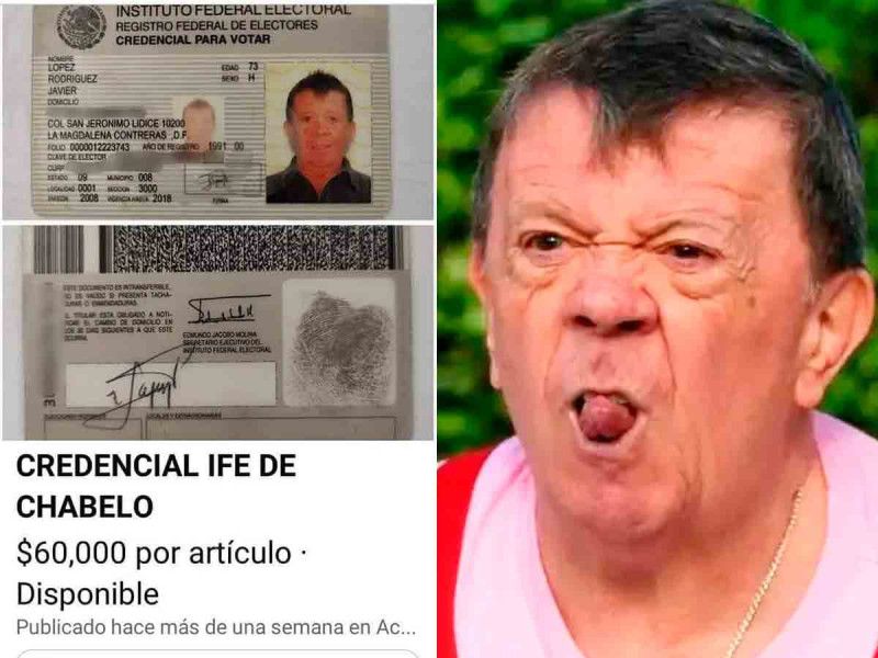 Venden credencial de elector de Chabelo en redes sociales; este es su precio
