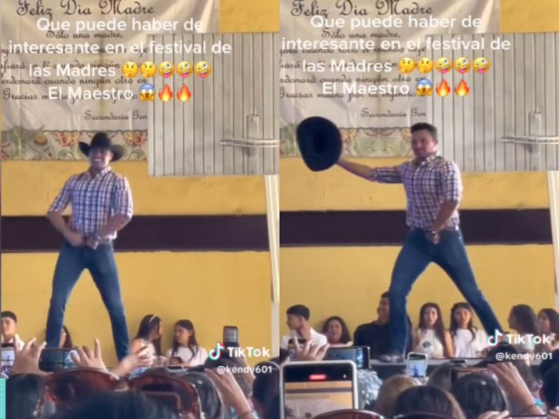 Escuela festeja a las mamás con sensual vaquero, ¡y fue un éxito!