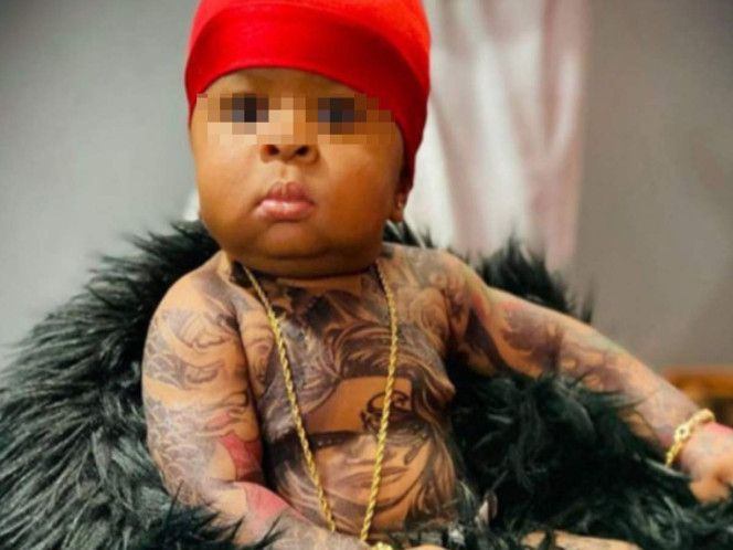 #VIDEO: Mujer desata polémica por tatuar a su hijo desde los 6 meses