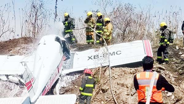 Se desploma avioneta en Cholula, Puebla; hay 2 heridos
