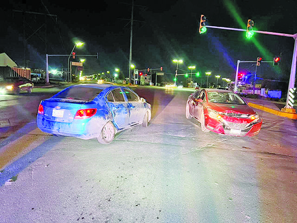 Colisión de automoviles en el norte de la ciudad