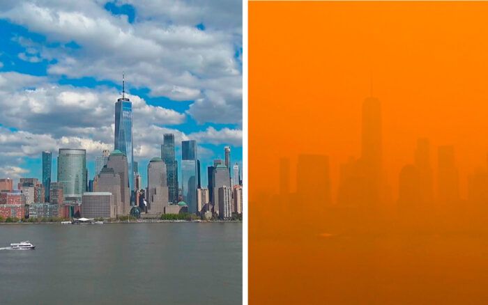Cielo de NY se tiñe de naranja por incendios de Canadá
