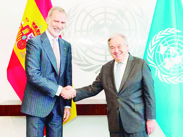 Se reúne Rey Felipe VI con el jefe de la ONU