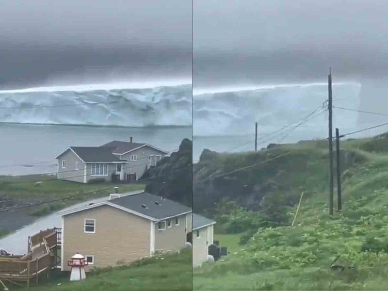 Colosal iceberg llega navegado a la isla canadiense de Terranova; así se vio