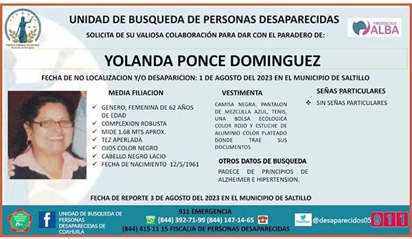 Activan Protocolo Alba para encontrar a Yolanda