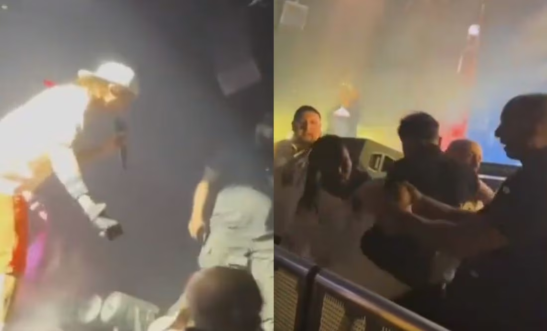 VIDEO: Peso Pluma interviene desde el escenario para proteger a un fan de su propio equipo de seguridad