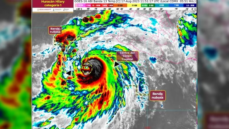 ‘Hilary’ se convierte en huracán categoría 1: ¿Cuál es su trayectoria y qué estados afectará?