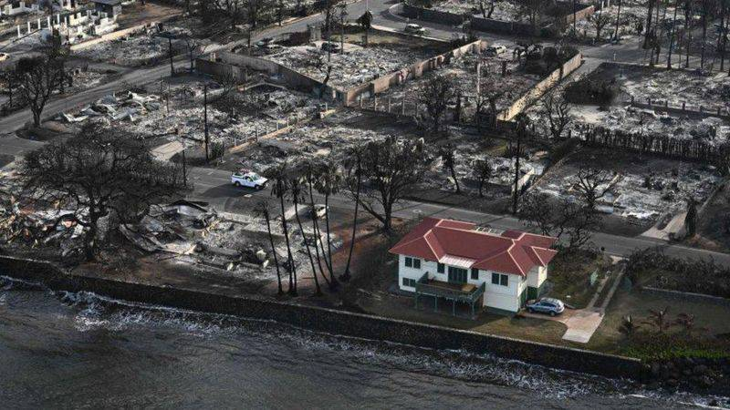 Incendios en Hawái: El misterio de la casa roja que sobrevivió ‘intacta’ a las llamas (Foto)