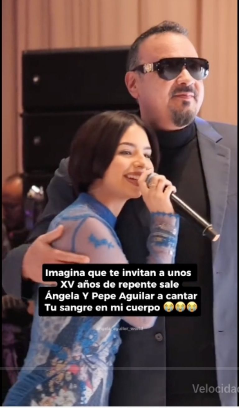 VIDEO: Ángela y Pepe Aguilar aparecen de sorpresa en una fiesta de XV años para darle serenata a la cumpleañera