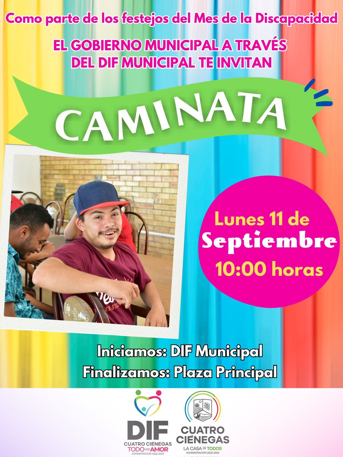 Invita DIF Cuatro Ciénegas a caminata de la discapacidad