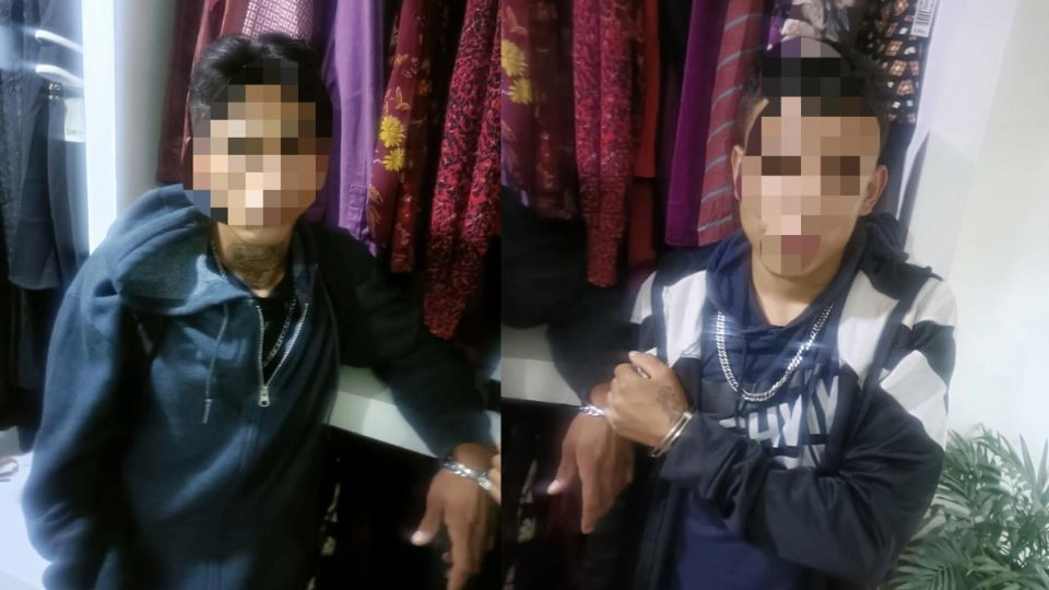 Mujer encierra a dos presuntos asaltantes que entraron a robar en tienda de ropa