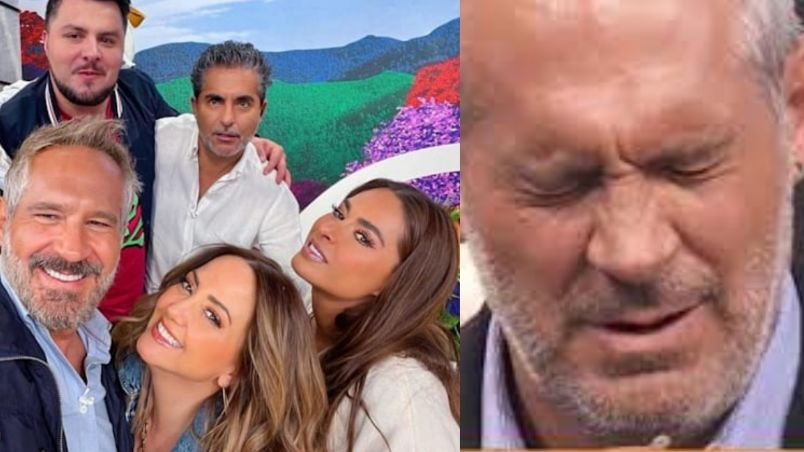 Programa Hoy: olvidan cerrar el micrófono de Arath de la Torre y lo cachan hablando mal de su compañera en vivo