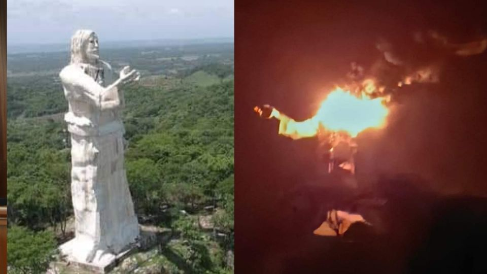 Chiapas: un rayo destruye al Cristo Pescador, estatua considerada de las 4 más grandes en el mundo en su tipo