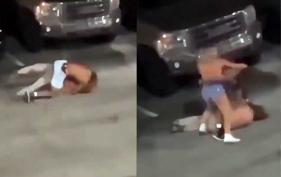 VIDEO:Mujer intentó detener pelea callejera y le rompieron el cuello