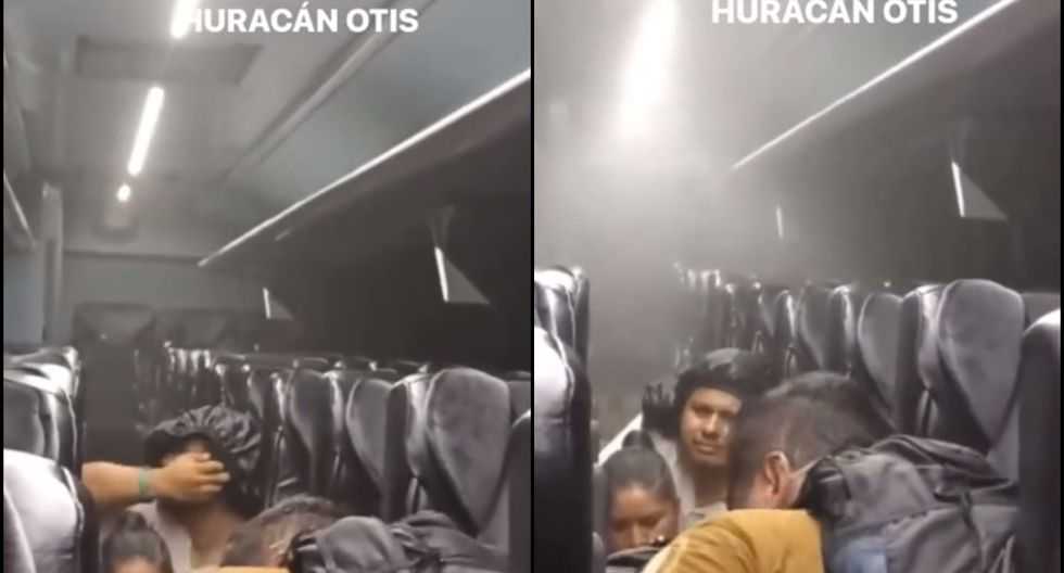 Pasajeros quedan atrapados en un autobús durante impacto de «Otis»