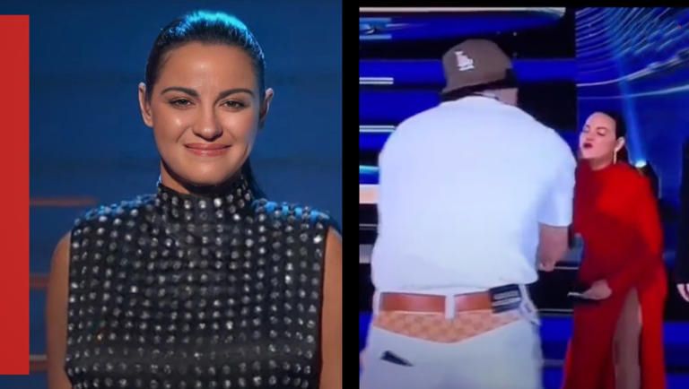 Bad Bunny rechaza beso de Maite Perroni; la batea en plena transmisión en vivo | VIDEO VIRAL