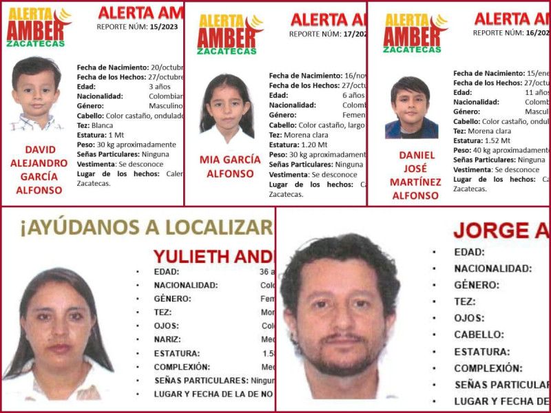 Localizan a familia colombiana desaparecida en Zacatecas