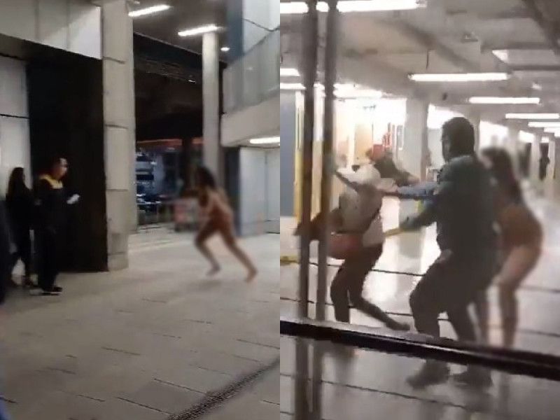 Mujer desnuda ataca a pasajeros en aeropuerto de Chile