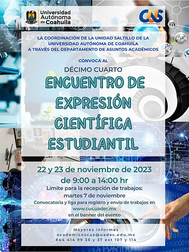 Convocan al 14º Encuentro de Expresión Científica Estudiantil