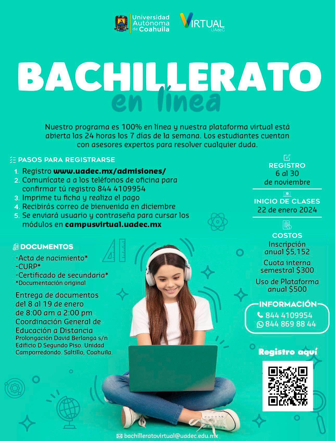 Invita UAdeC a cursar la preparatoria en línea