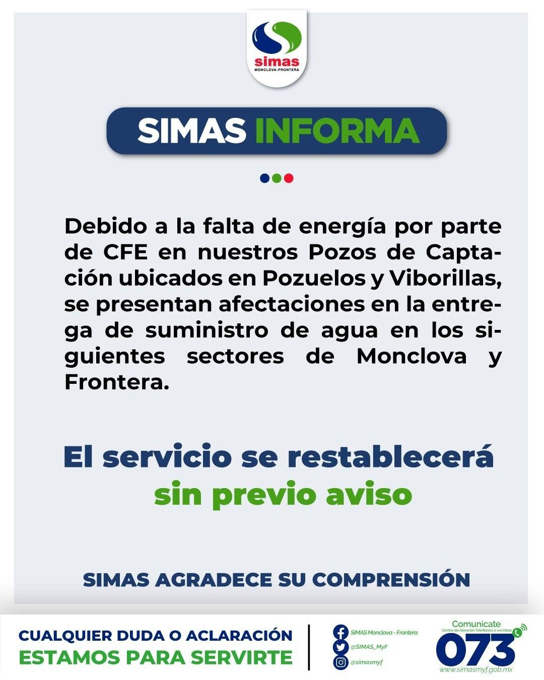 Se quedan sin agua 14 colonias de Monclova