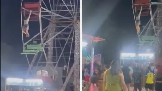 Video | Pequeña Queda Colgada de Rueda de la Fortuna en Feria