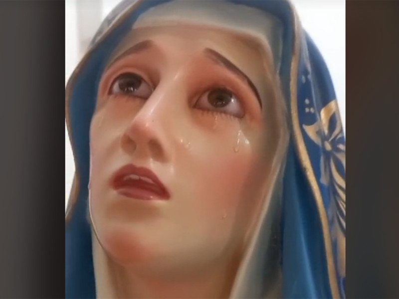 VIDEO: Llora Virgen de El Chanal en Colima; ¿qué pasa?