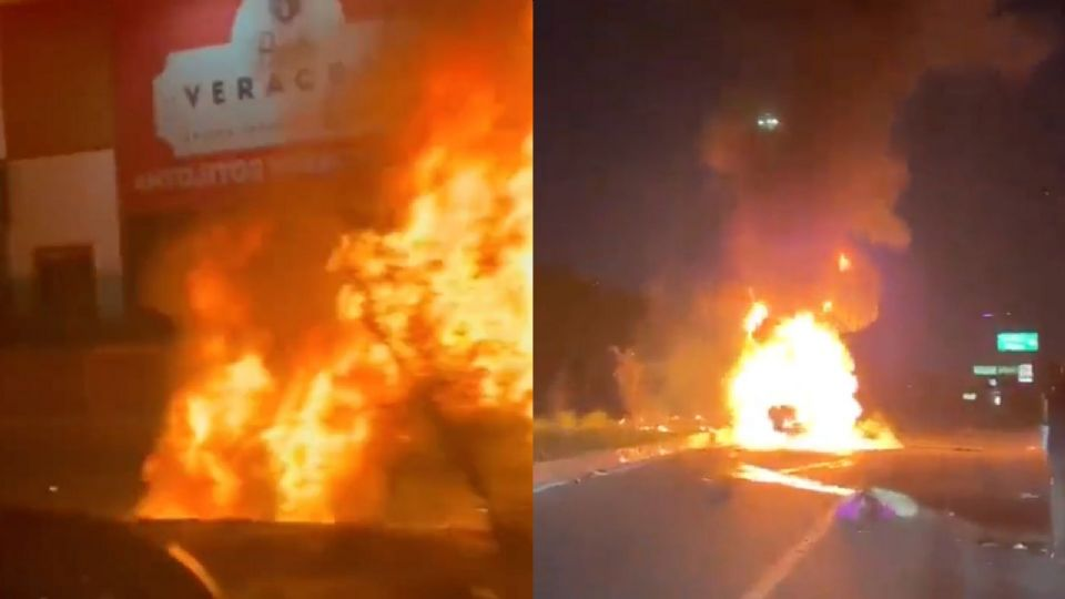 VIDEO: tres personas mueren calcinadas tras un terrible choque en Puebla