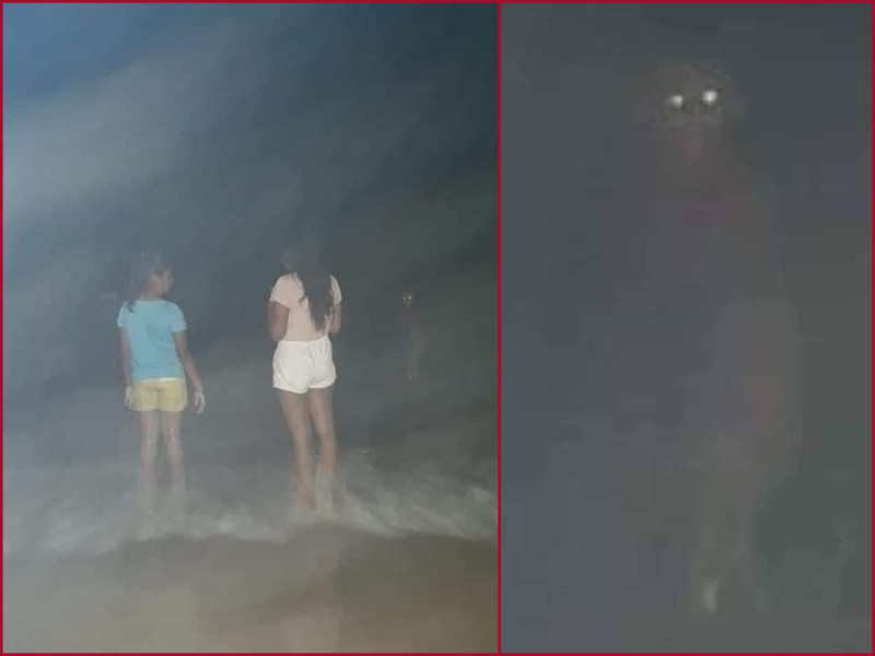 ¡Salió en la foto! Lleva a sus hijas a Playa Miramar, Tamaulipas, y se encuentran un extraño ser