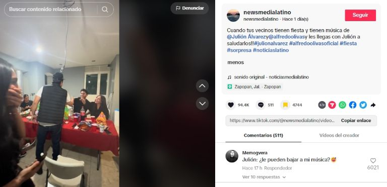Julión Álvarez interrumpe una fiesta privada porque tenían su música y sorprende a sus vecinos: VIDEO