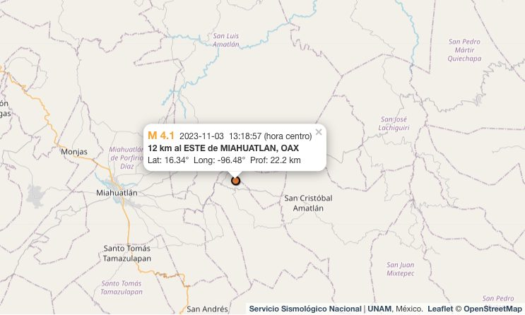 Sismo hoy: Reportan temblor de 4.1 en Oaxaca