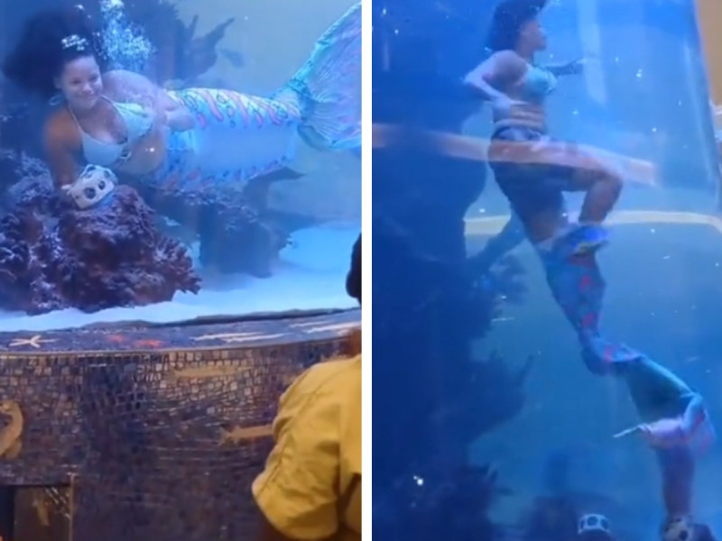 Video: Mujer disfrazada de sirena casi muere ahogada en espectáculo