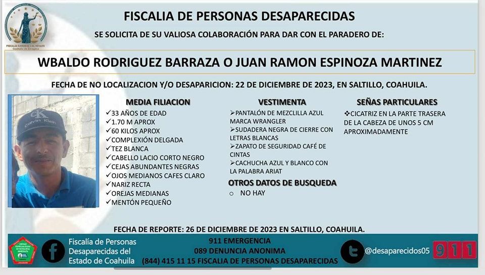 Busca Fiscalía a Juan Ramón