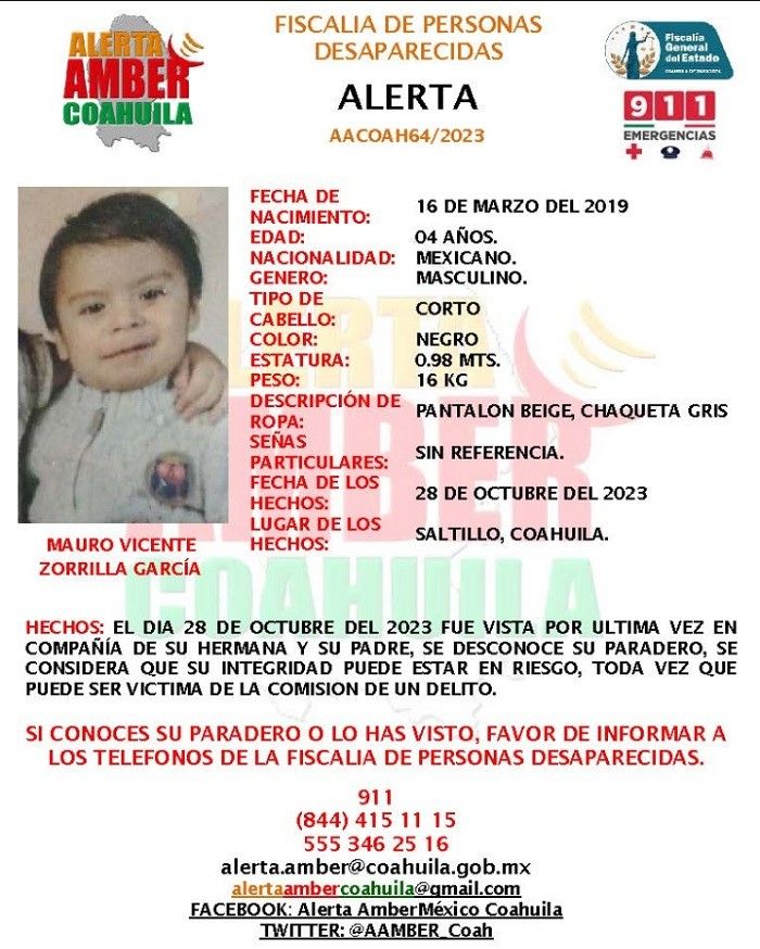 Reportan hasta 10 menores desaparecidos en Coahuila