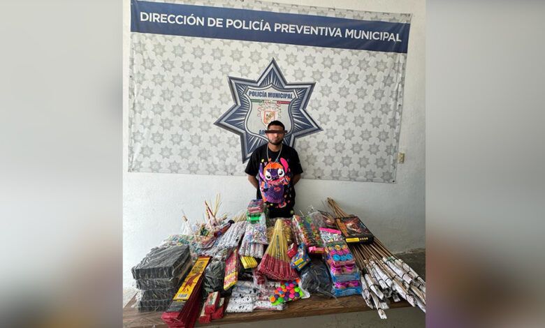 Detienen comerciante por venta ilegal de pirotecnia