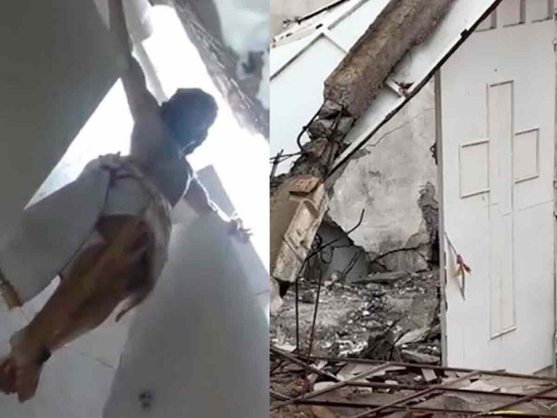 VIDEO: ¿Milagro? Captan figura de Cristo crucificado intacto tras el colapso de una iglesia en SLP