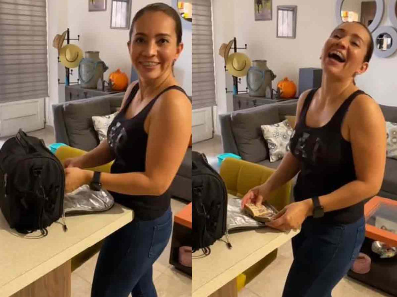 VIDEO: Hombre sorprende a su esposa con jugoso aguinaldo por ponerle lunch todos los días