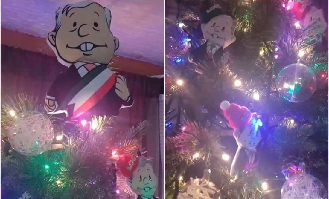 Así se ve el árbol de Navidad con temática de «Amlitos» que se viralizó en TikTok