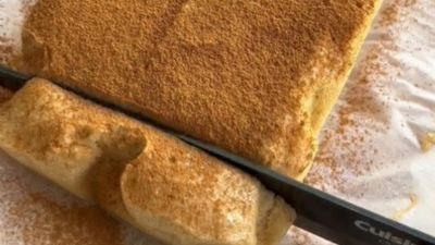 Panqué de manzana sin horno y con sólo dos ingredientes