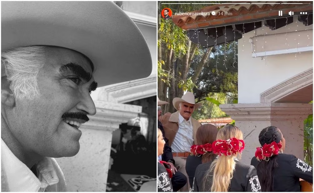 Familia de Vicente Fernández posa con la estatua del cantante: «es igualito a Chente»