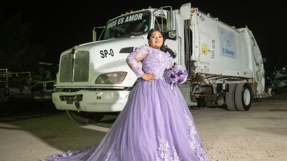 Quinceañera realiza una emotiva sesión de fotos en un camión de basura por esta poderosa razón