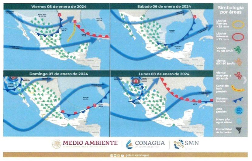 Pronostican Frente Frío 25 y cuarta tormenta invernal
