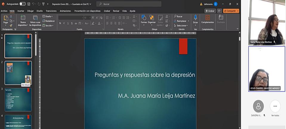 Abordan Depresión en Defensoría DDHH Universitarios de la UAdeC