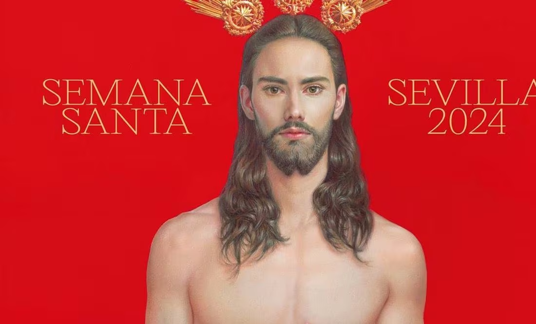 Con imagen de Cristo casi desnudo promueven Semana Santa en Sevilla y desatan polémica
