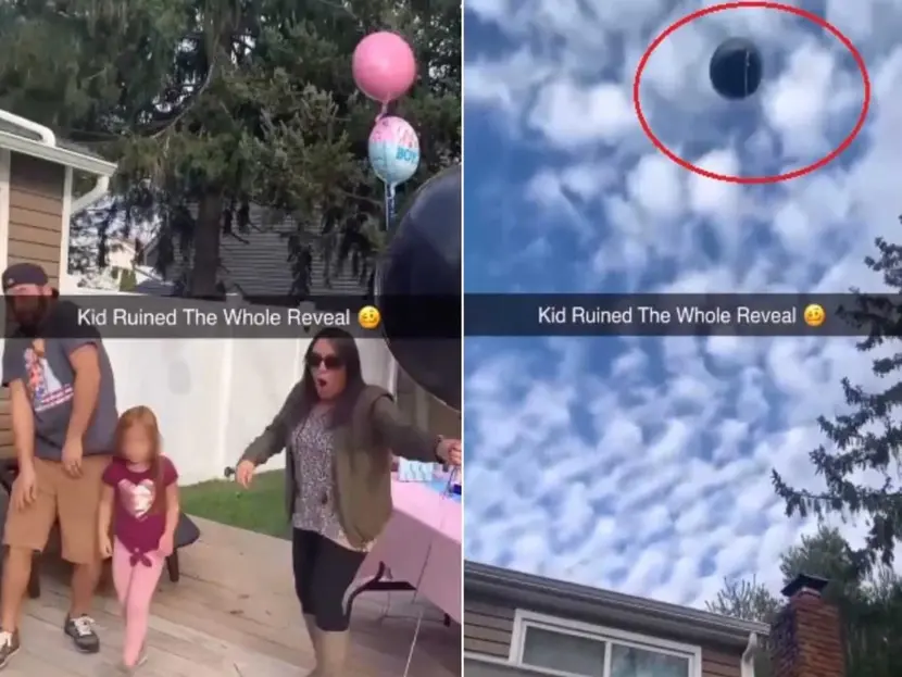 VIDEO: Berrinche de niña arruina fiesta de revelación de género de bebé